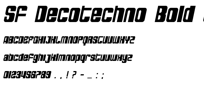 SF DecoTechno Bold Oblique font